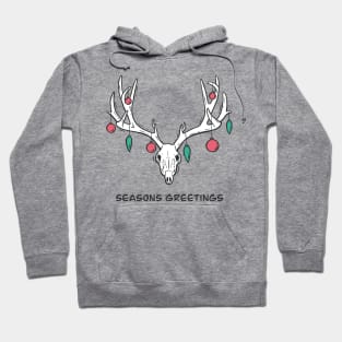 Festive Reindeer Skull - Seasons Greetings Hoodie